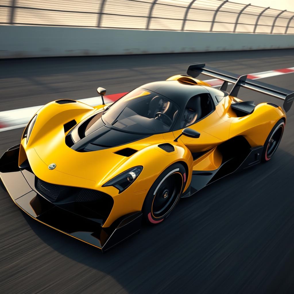 A stunning hybrid car that combines elements of a Formula One race car and a Lotus sports car
