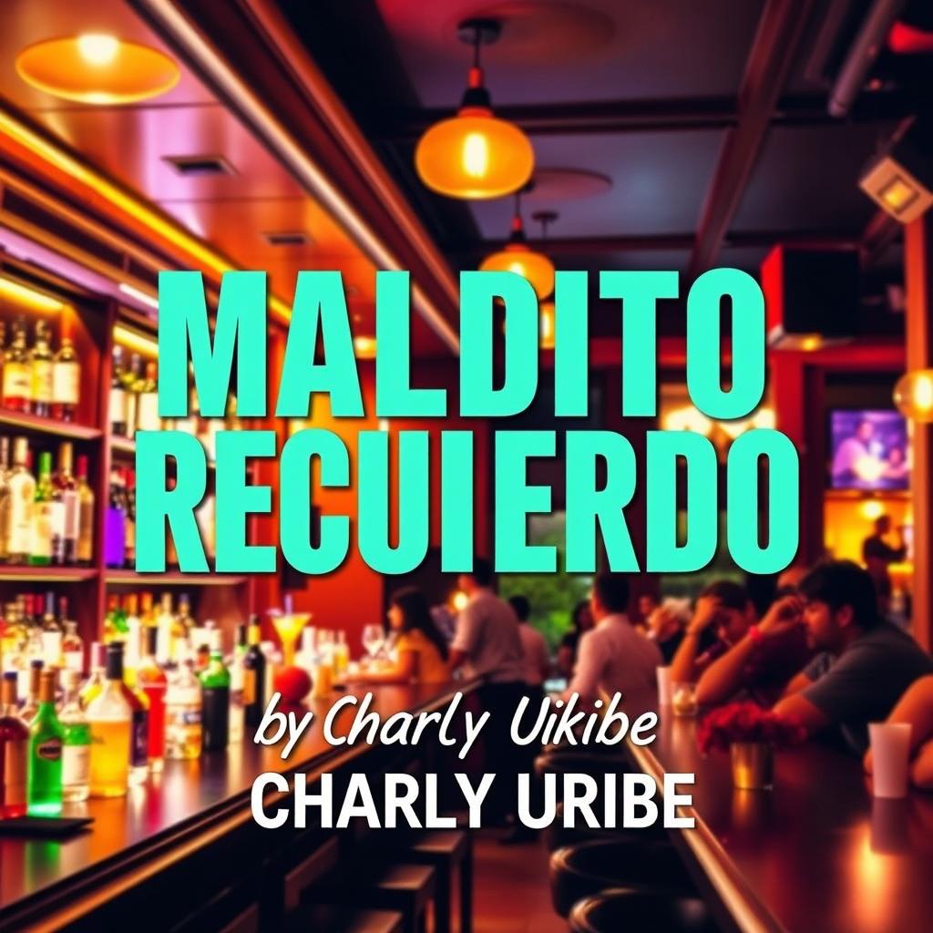 A vibrant flyer featuring a background of a stylish bar scene with warm lighting and wooden accents