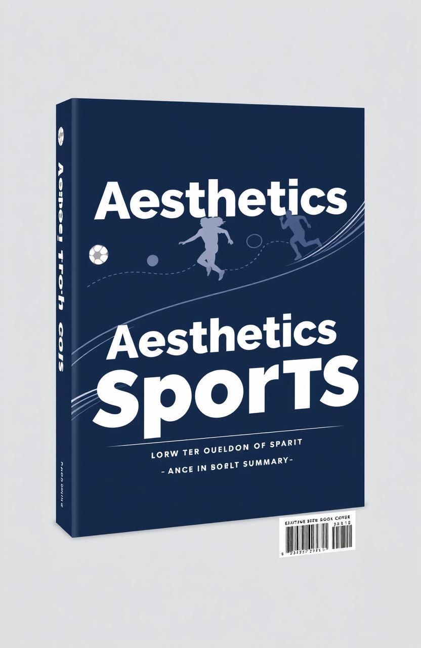 Modern book cover and back cover design featuring the title 'Aesthetics of Sports