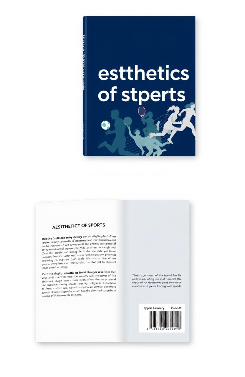 Modern book cover and back cover design for the title 'Aesthetics of Sports'