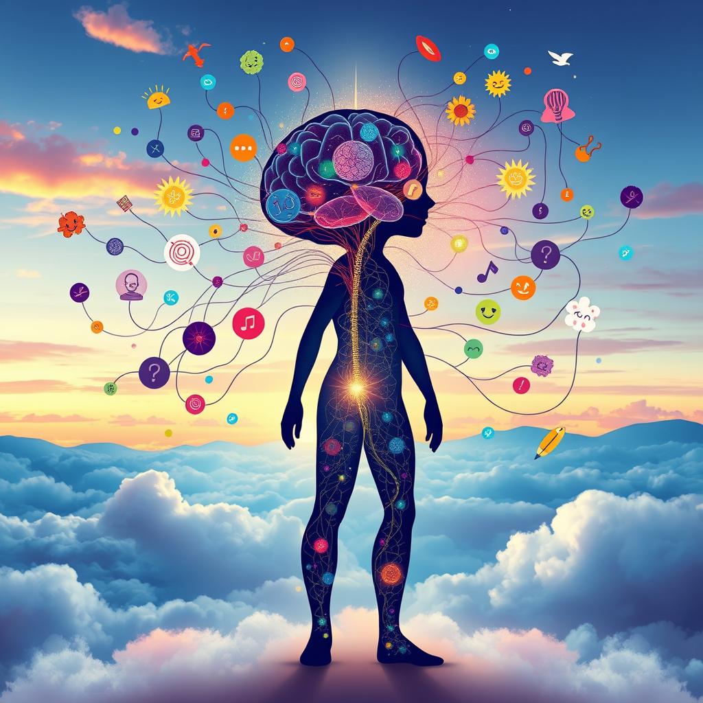 A visually captivating illustration representing the profound connection between the mind and body in humans