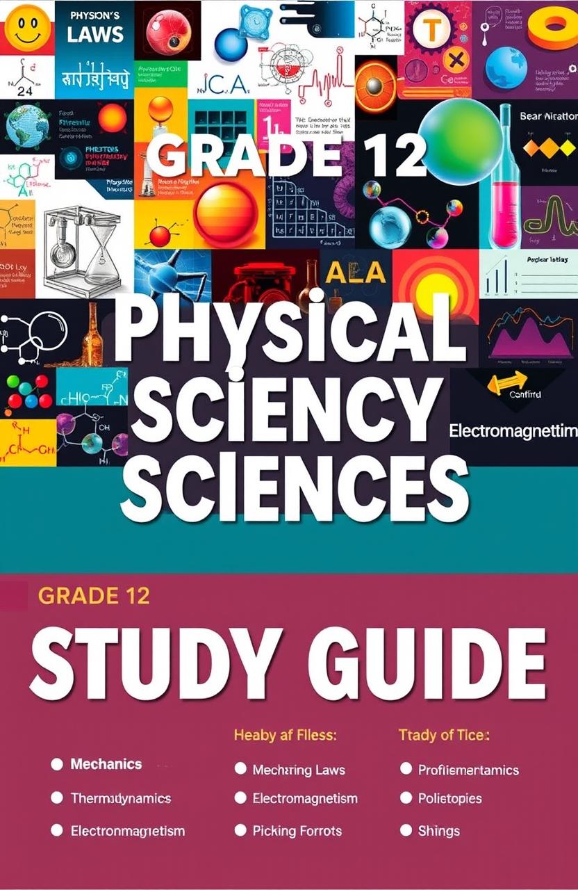 A visually appealing and informative study guide layout for Grade 12 Physical Sciences