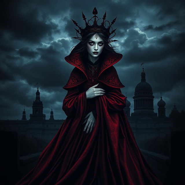 A dark and captivating book cover design featuring the Queen of Hearts playing card prominently displayed in the center
