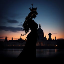 A visually striking book cover design featuring the silhouette of the Queen of Hearts playing card elegantly portrayed at the center
