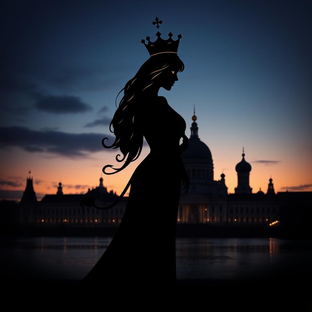 A visually striking book cover design featuring the silhouette of the Queen of Hearts playing card elegantly portrayed at the center