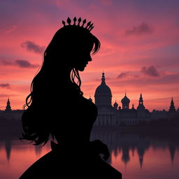 An enchanting book cover design showcasing the silhouette of the Queen of Hearts playing card as the focal point