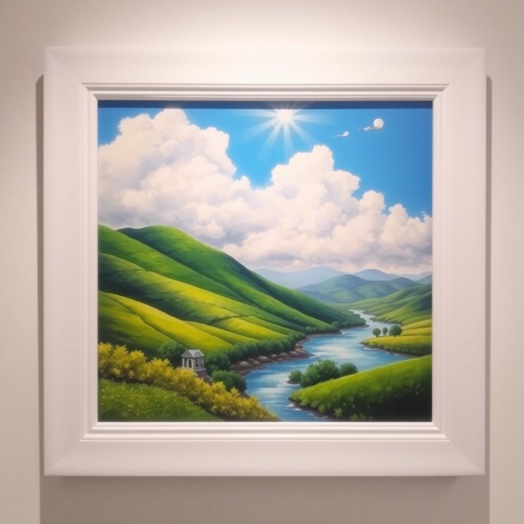 A beautiful painting framed in white