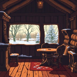 A cozy indoor scene depicting a warm cottage during the Viking Era