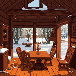 A cozy indoor scene depicting a warm cottage during the Viking Era
