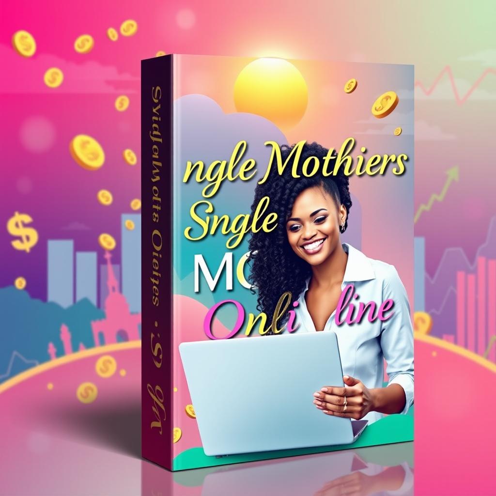 A vibrant and eye-catching ebook cover design that conveys empowerment and success for single mothers aiming to become wealthy online
