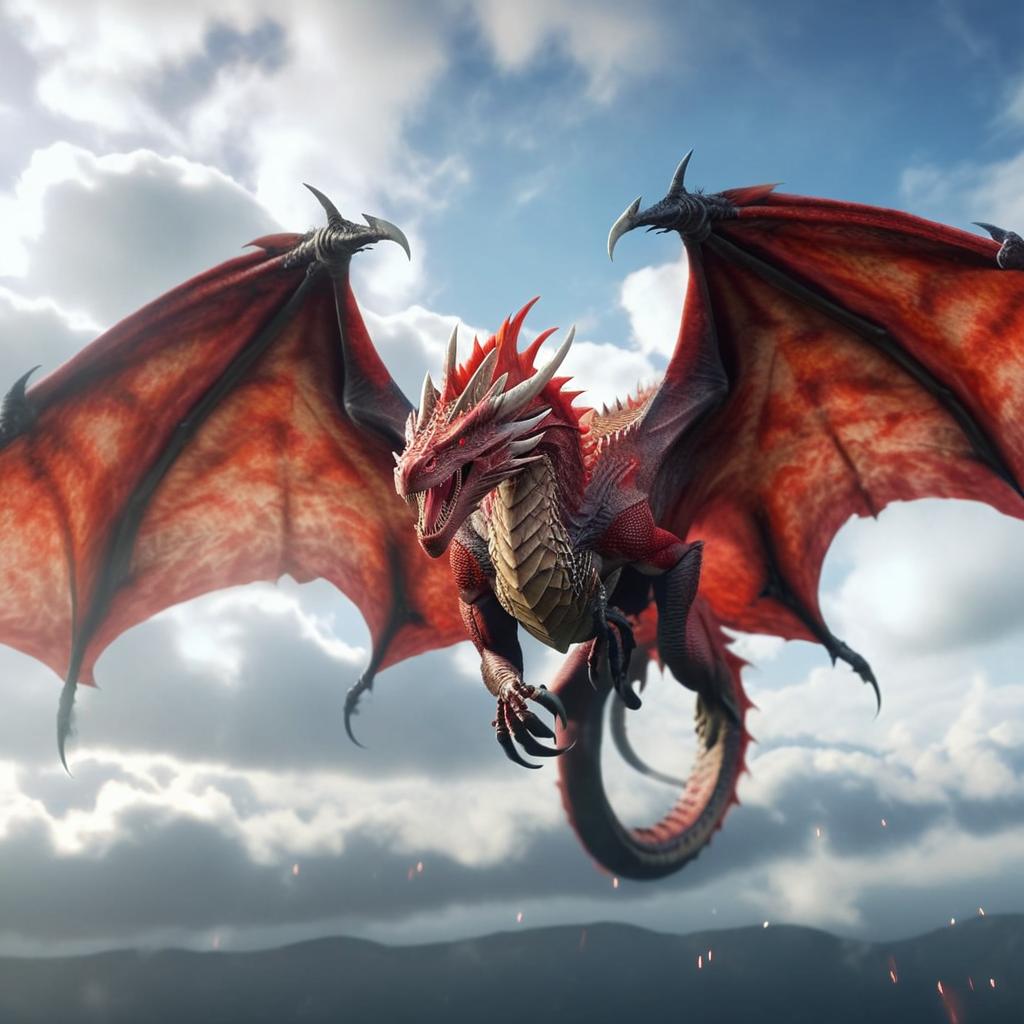 Soar with a Majestic Red Dragon