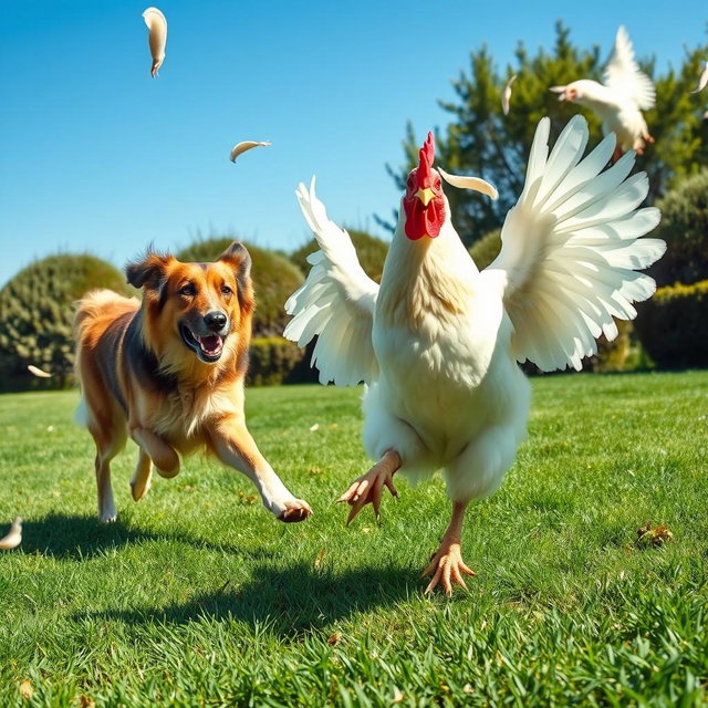 Energetic Chase: Anatolian Shepherd vs. Hen