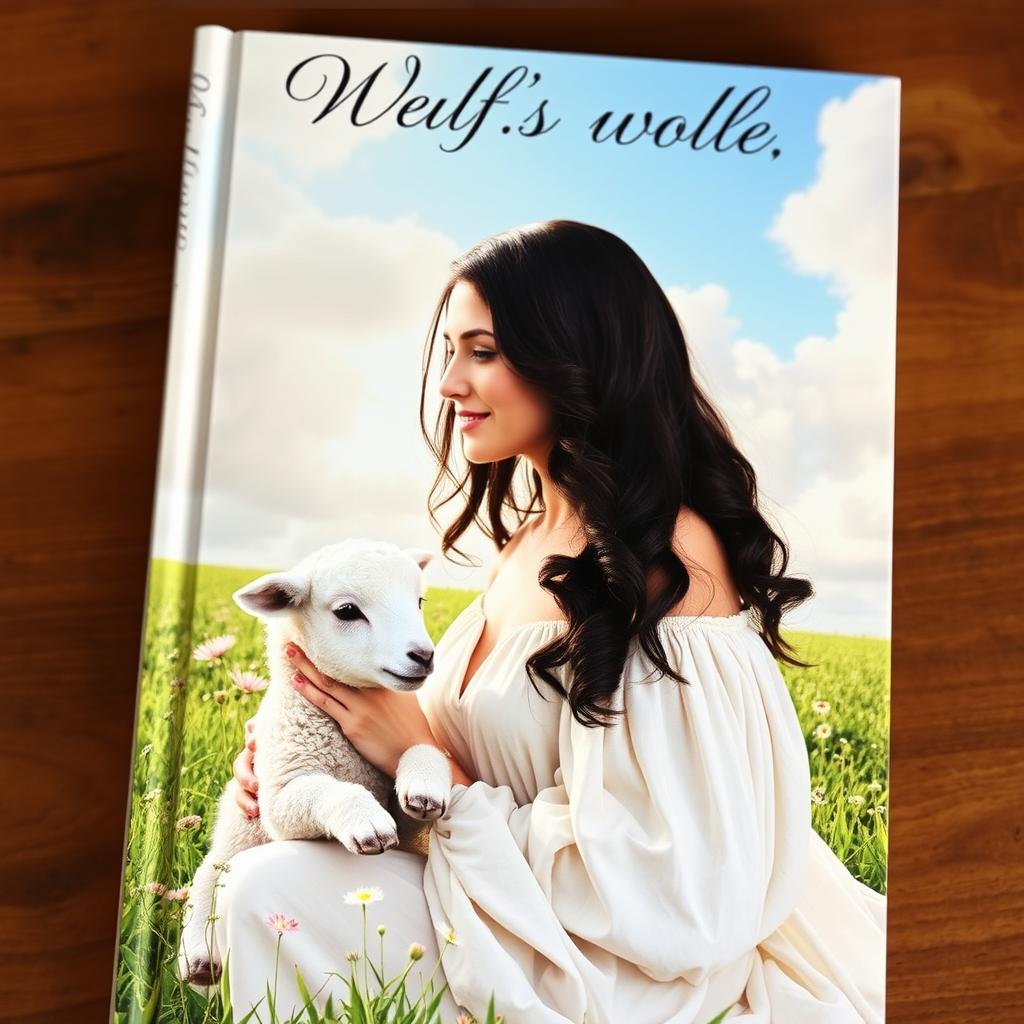 A stunning book cover depicting a romantic scene between a young brunette Christian woman and a lamb disguised in wolf's clothing