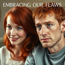 A touching movie poster featuring a father and mother with bright red hair