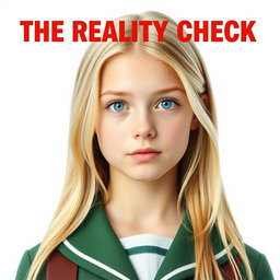 A movie poster featuring a normal yet wealthy teenage girl with long blonde hair and bright blue eyes