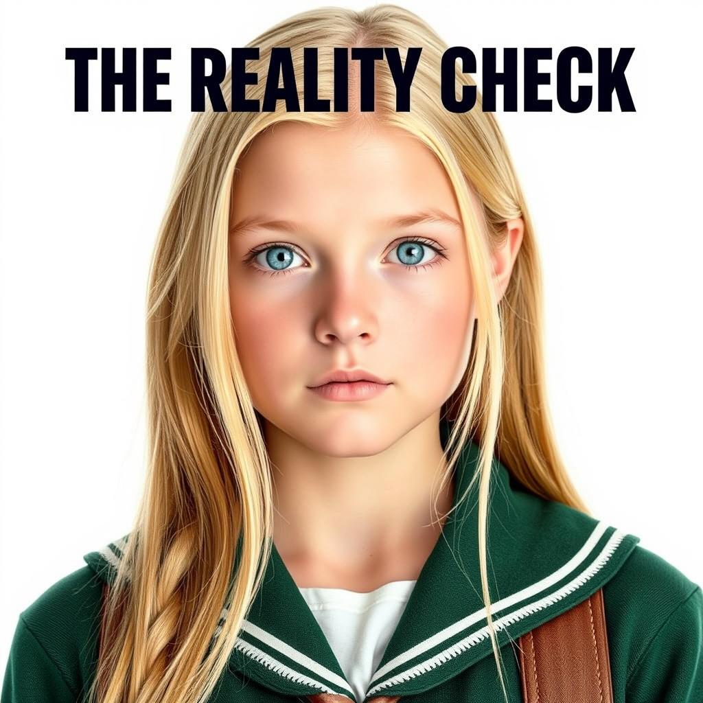 A movie poster featuring a normal yet wealthy teenage girl with long blonde hair and bright blue eyes