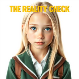 A movie poster featuring a normal yet wealthy teenage girl with long blonde hair and bright blue eyes