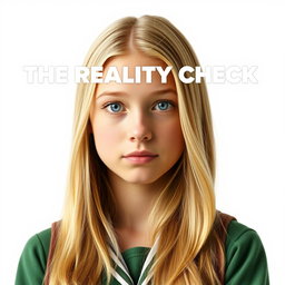 A movie poster featuring a normal yet wealthy teenage girl with long blonde hair and bright blue eyes