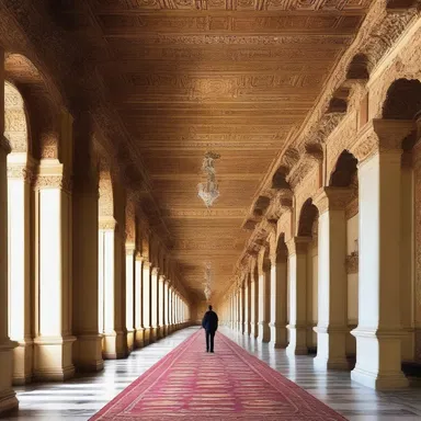 The ambler strolled through the grand hallways of the palace, admiring the intricate architectural details.