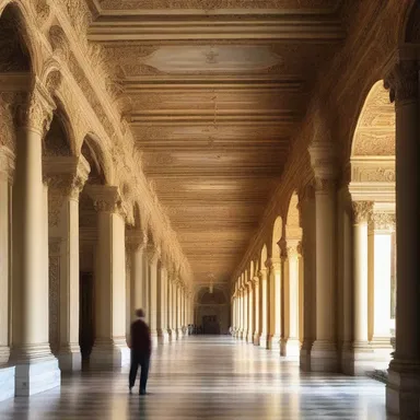 The ambler strolled through the grand hallways of the palace, admiring the intricate architectural details.