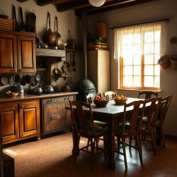 An authentic interior of a Brazilian kitchen from the 1940s