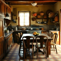 An authentic interior of a Brazilian kitchen from the 1940s