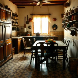 An authentic interior of a Brazilian kitchen from the 1940s