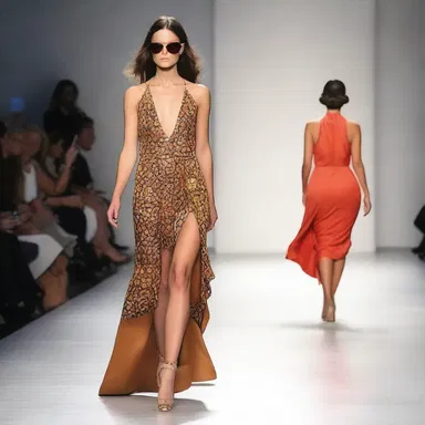 The fashionista walked down the runway like a confident ambler, showing off the latest designer collection.