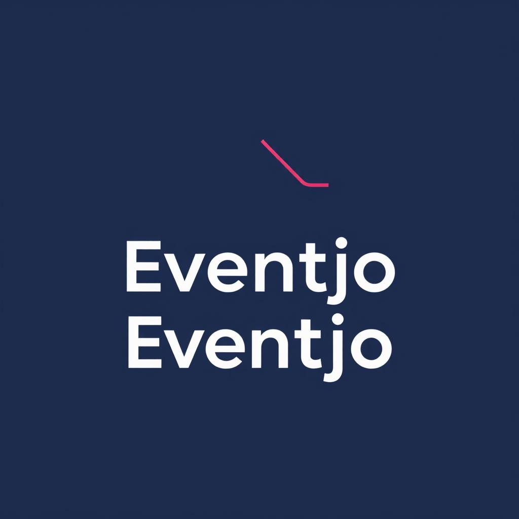 A minimalist logo design for 'Eventjo', featuring geometric shapes arranged in an innovative way