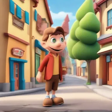 The animated character moved like an ambler, strolling casually through the cartoon town without a care in the world.