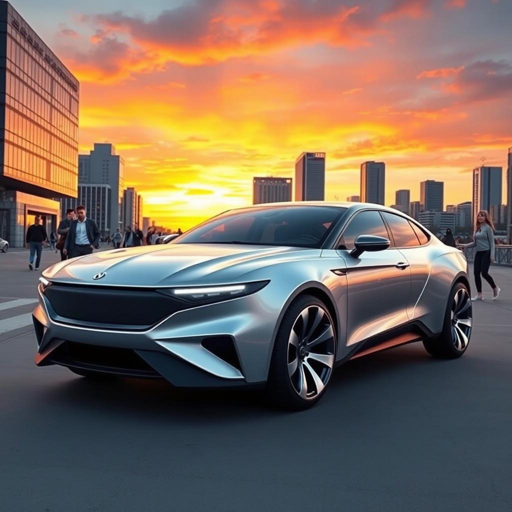 A futuristic restyled Volga GAZ24 for 2025, blending classic elements with modern car design aesthetics