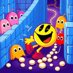 Retro Vibes: Colorful Pac-Man Adventure