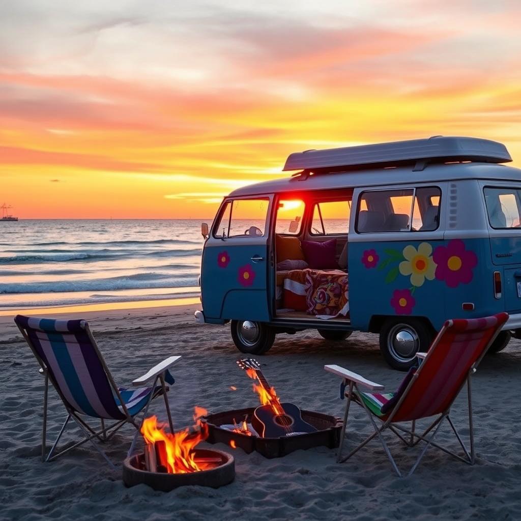 Chase the Sunset in a Vintage Volkswagen Van