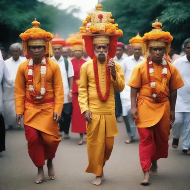 In some religious ceremonies, devotees participate in processions where they act as amblers, moving at a slow and deliberate pace.