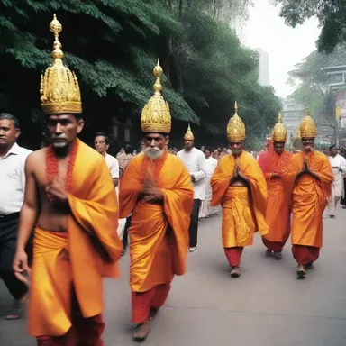 In some religious ceremonies, devotees participate in processions where they act as amblers, moving at a slow and deliberate pace.