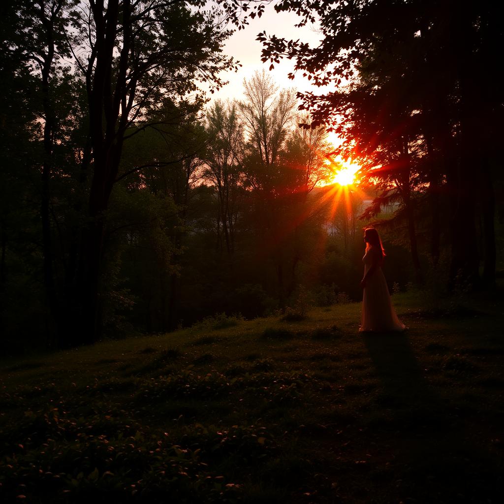 An idyllic view of a serene forest, with the lush greenery creating a peaceful atmosphere