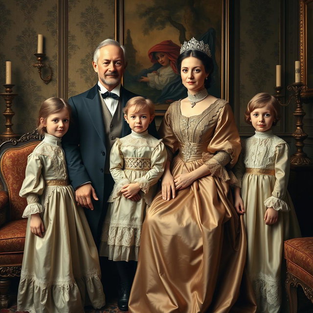 Elegant Victorian Portrait of a Wealthy Family