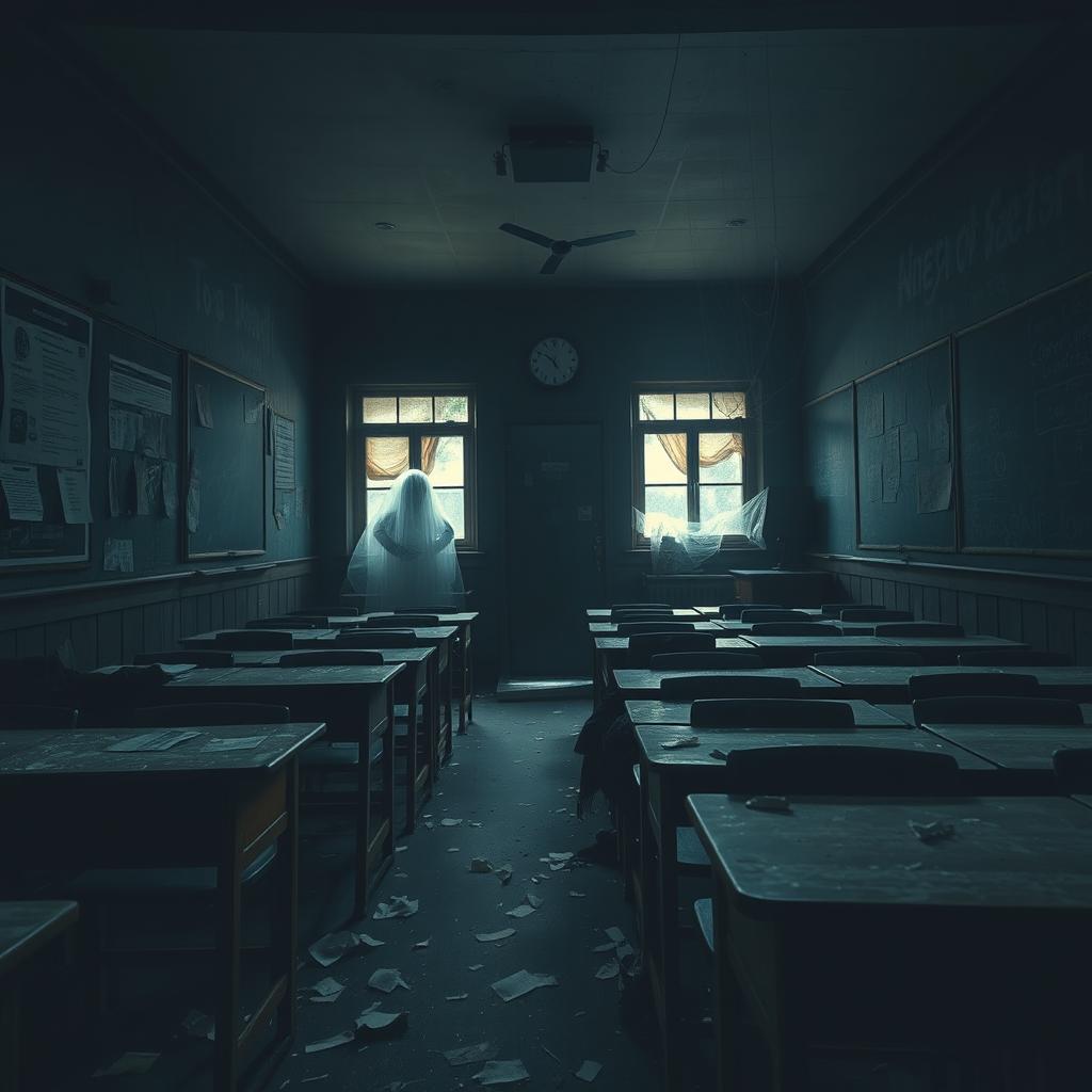 Explore the Haunting Atmosphere of a Spooky Classroom Interior