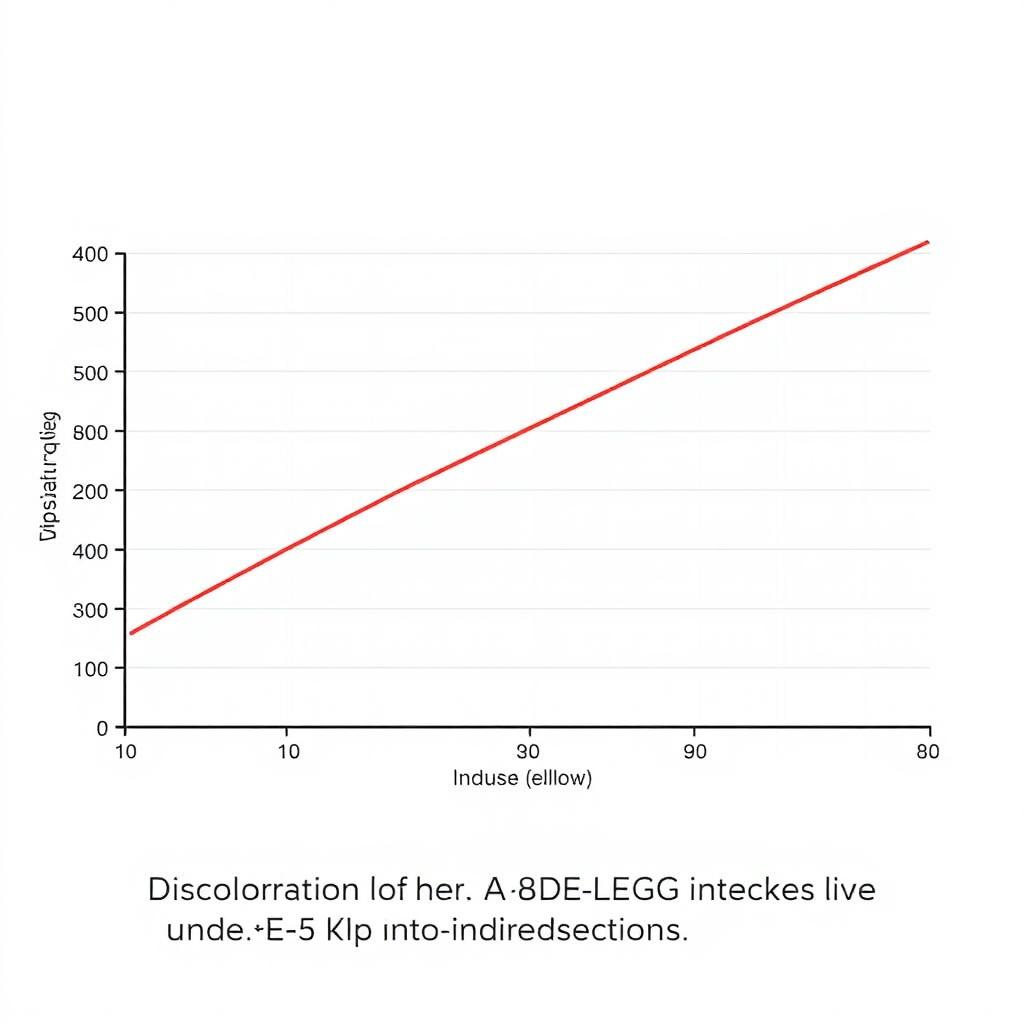 A scientific line graph depicting UV-induced yellowing of LEGO bricks over time, featuring detailed axes