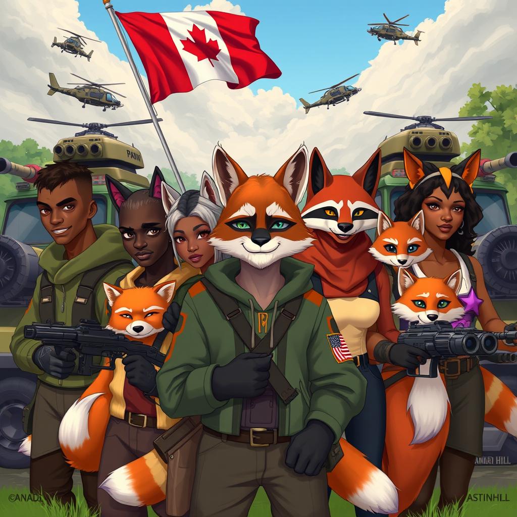 A portrait-style illustration titled 'Kitty Kat Kingdom: War Against Asia