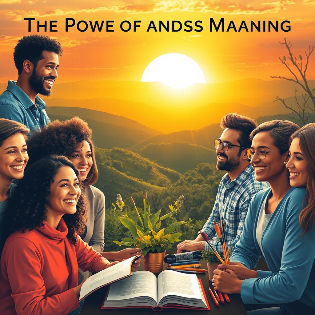 An inspiring scene depicting the concept of 'The Power of Purpose and Meaning'