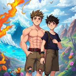 Two teenage boys in a mystical, colorful, and animated fantasy world