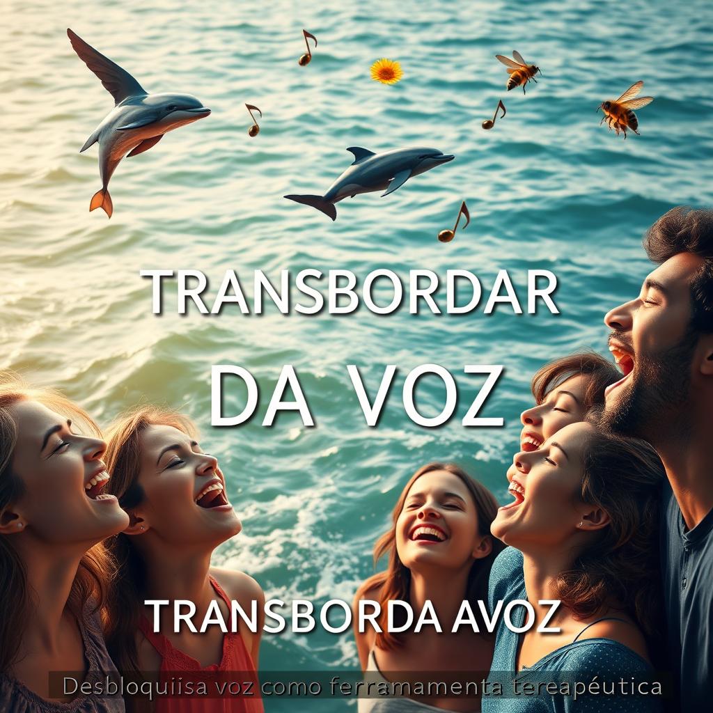 A realistic and inspiring scene featuring a diverse group of people singing freely and expressively, their faces showing deep emotion and connection as they harmonize together