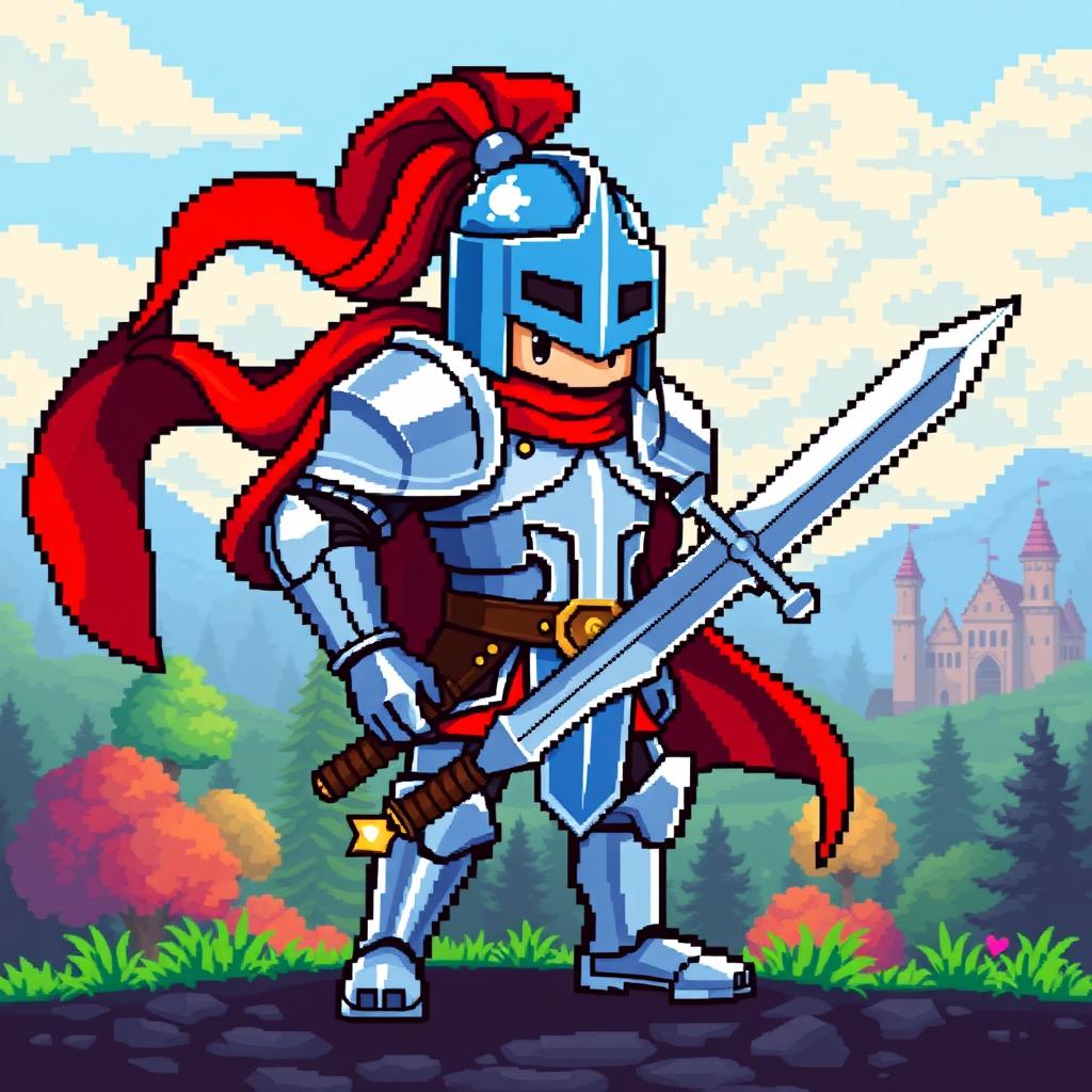 Retro Pixel Art Knight: A 90s Adventure Awaits