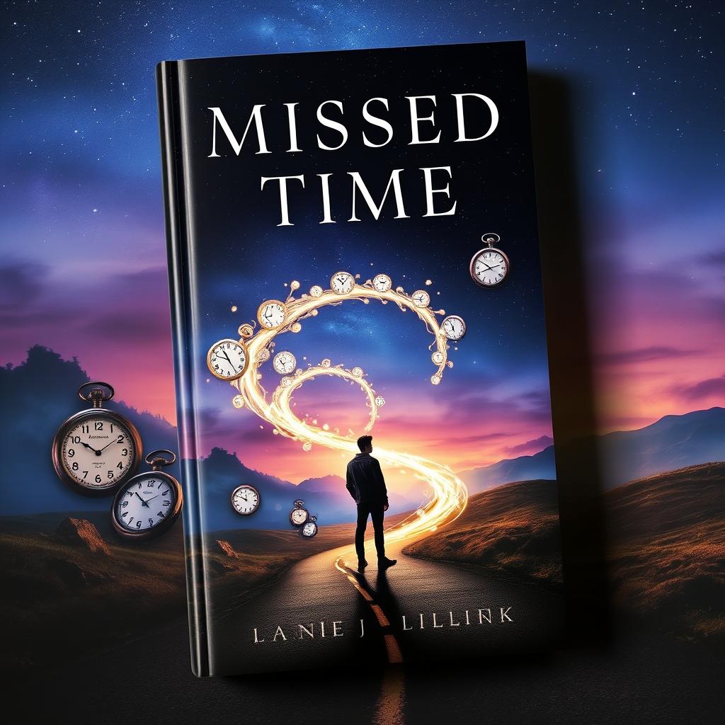 A striking book cover for 'Missed Time', conveying themes of time and nostalgia