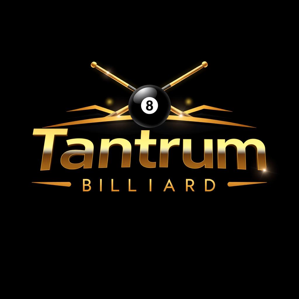 A luxurious logo design clearly displaying the text ‘Tantrum Billiard’