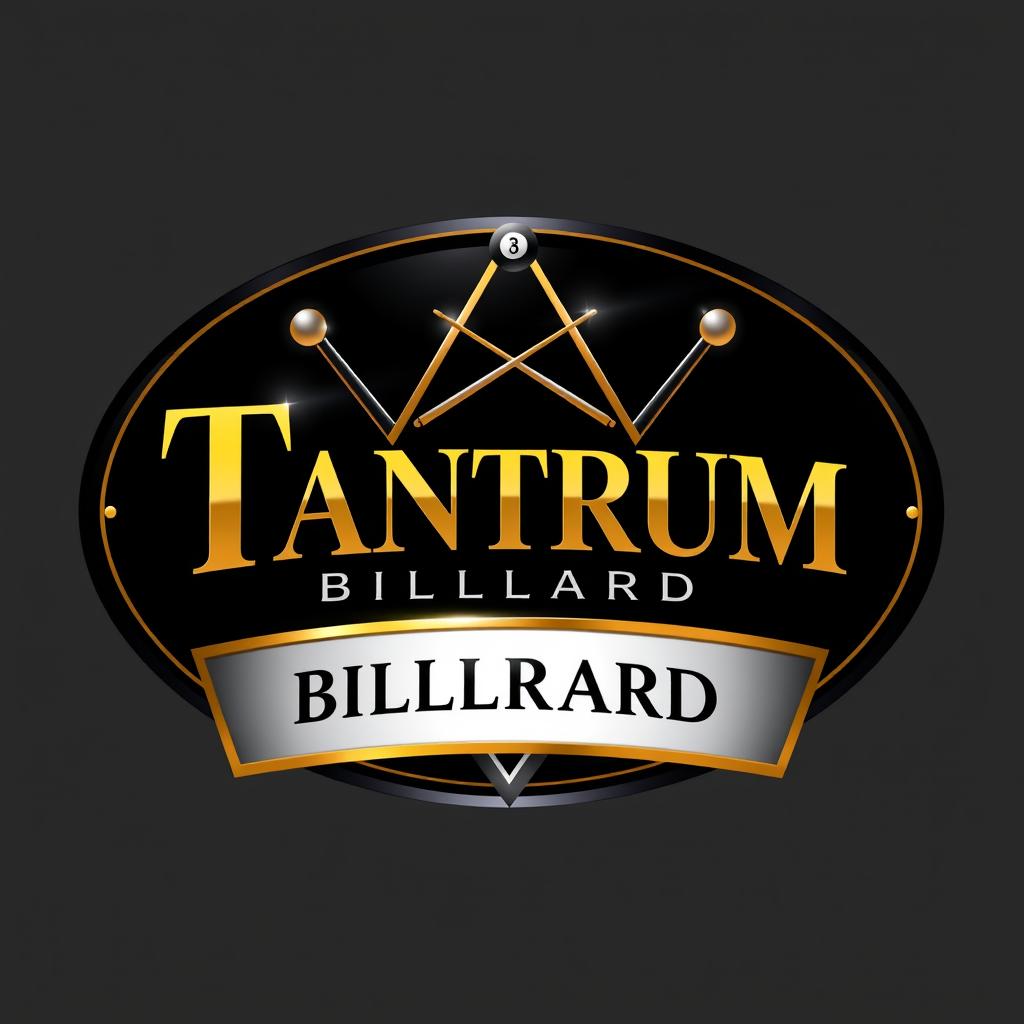 A luxury logo design for a billiard business named 'Tantrum Billiard'