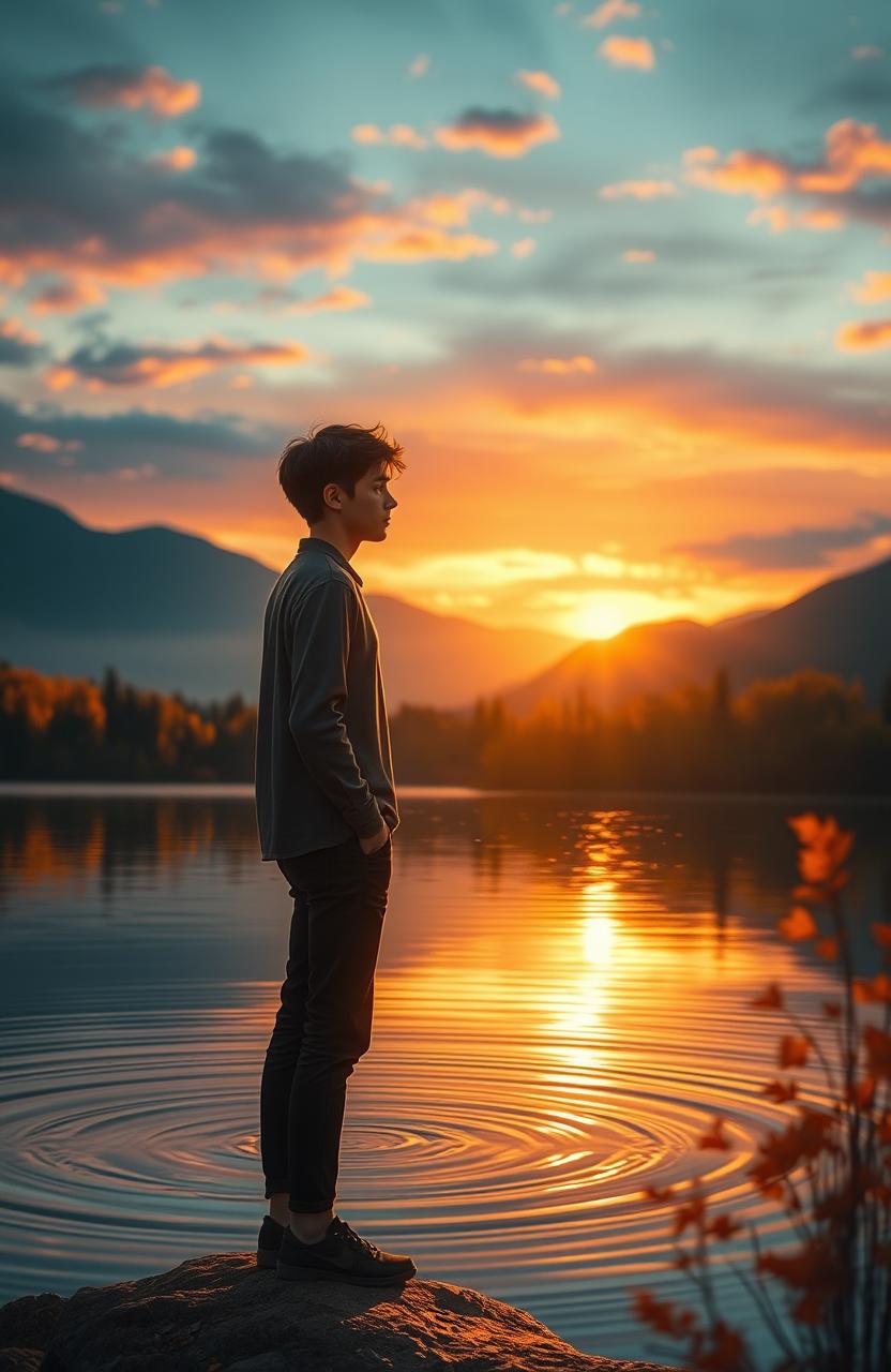 A melancholic scene depicting the theme of unspoken love