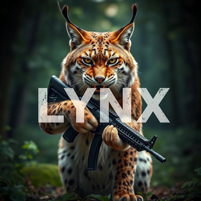 Unleash the Wild: Fierce Lynx with AK-47