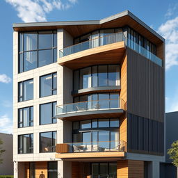 A modern architectural design that exemplifies balanced proportions and a harmonious mix of symmetry and asymmetry